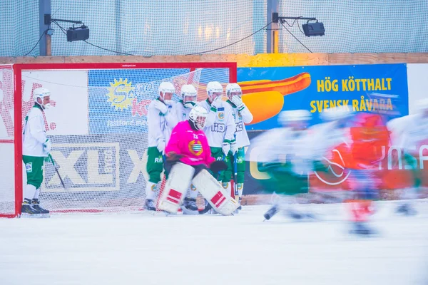 Bandy oyunu Hammarby ile Bollnas arasındaki — Stok fotoğraf