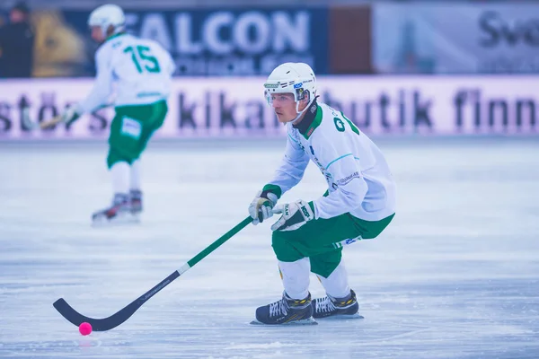 Kasper Milerud na utkání v bandy hokeji hru mezi Hammarby a Bollnas — Stock fotografie