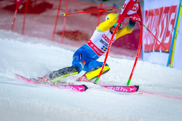 Mattias Hargin (SWE) no evento de slalom paralelo da FIS em Ha — Fotografia de Stock