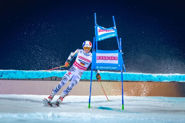 Linus Strasser (Ger) Fis Parallel slalom stad evenement in Hammarbyb — Stockfoto