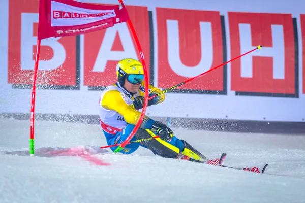 Mattias Hargin (Swe) FIS paralel slalom şehir Event'de Ha — Stok fotoğraf