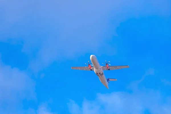 SAS airliner departing from Stockholm Arlanda (ARN) airport duri — Stock Photo, Image