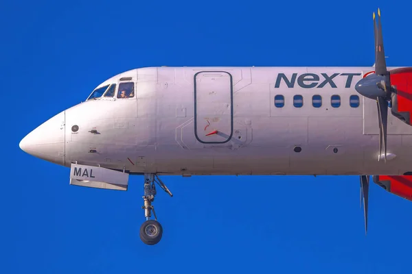 Passagerarplan från Nextjet landar på flygplatsen Stockholm Arlanda (Arn) — Stockfoto