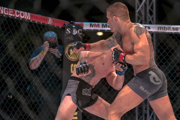 MMA lucha por el título entre David Bielkheden vs Morten Djursaa en Su — Foto de Stock