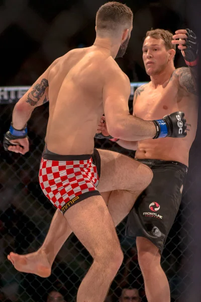 MMA lucha entre Zvonimir Kralj vs Marthin Hamlet en Superior C —  Fotos de Stock