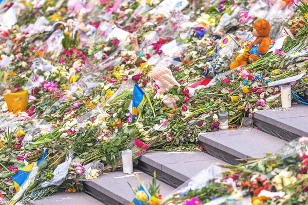 Flowerbed em Sergels torg após o ataque terrorista — Fotografia de Stock