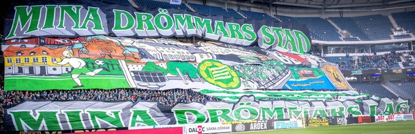 Hif oder bajen tifo beim Spiel zwischen aik und hammarby, wenn bei th — Stockfoto