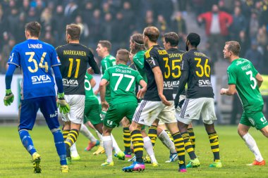 Son AIK ve Hammarby If arasında derby maçında AIK tarafından push bir