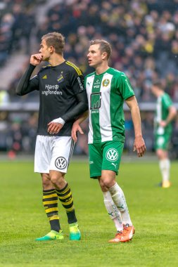 AIK ve Hammarby If F Ulusal Stadyumu'nda arasında Derby oyunu