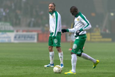 Derby gam, ikinci altı aylık döneme yönelik ısınma Hammarby oyuncular