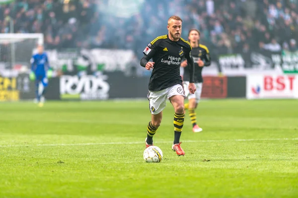 Derby game between AIK and Hammarby IF at the national stadium F — Stock Photo, Image