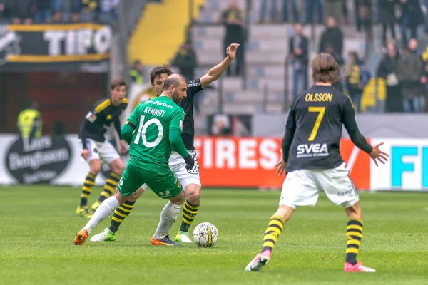 Kennedy Bakircioglu bij de derby wedstrijd tussen Aik en Hammarby — Stockfoto