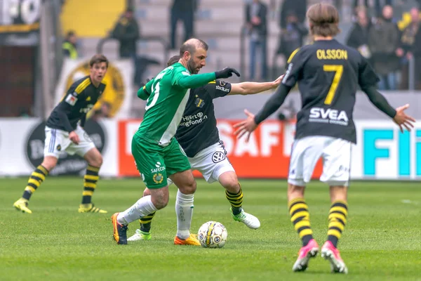 Kennedy Bakircioglu AIK ve Hammarby arasında derby maçında — Stok fotoğraf