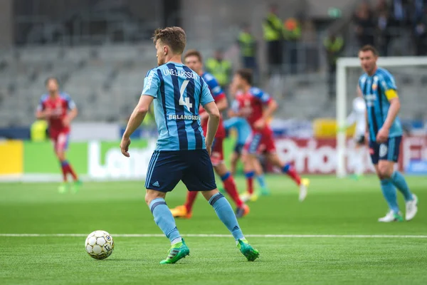 Jacob Une Larsson at the match between Djurgarden IF and IFK Got — Stock Photo, Image