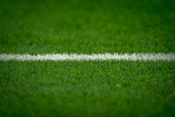 Standard white line at the Tele2 arena during the soccergame bet — Stock Photo, Image