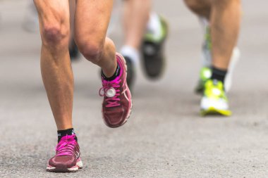 Bacaklar ve ayaklar Stokholm Maratonu, closeup