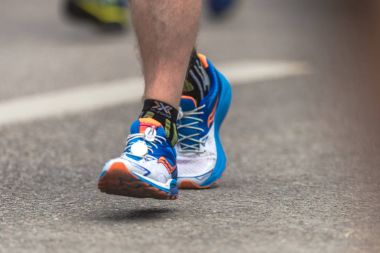 Bacaklar ve ayaklar Stokholm Maratonu, closeup