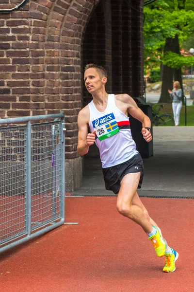 The first swedish runner Martin Ohman (SWE) at Stockholm Maratho — Stock Photo, Image