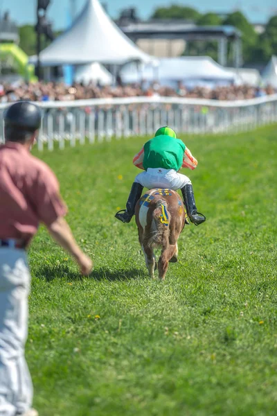 Départ de la course de poney à Nationaldagsgaloppen à Gardet — Photo