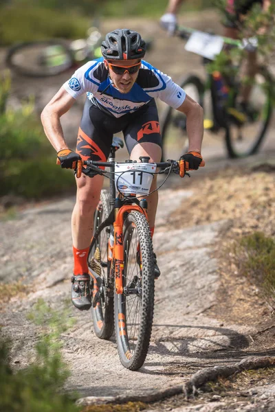 Jakob Bjorklund en el evento de mountain bike Lida Loop en los frentes — Foto de Stock