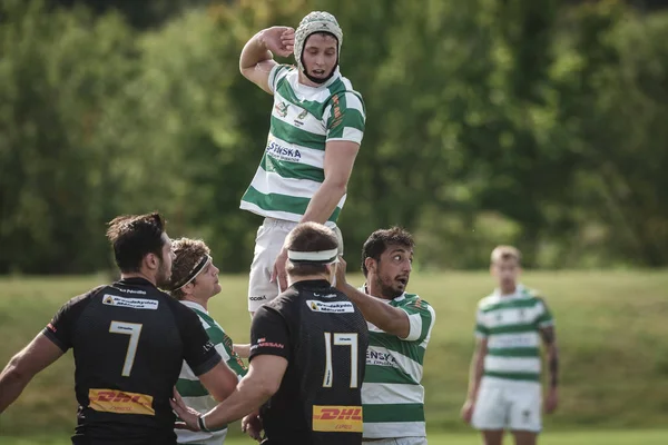 Rugbyspiel zwischen hammarby if und stockholm exiles at arstafalt — Stockfoto