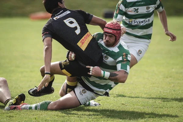 Rugby spel mellan Hammarby If och Stockholm Exiles på Arstafalt — Stockfoto