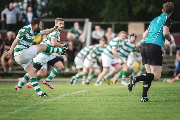 Rugby spel mellan Hammarby If och Stockholm Exiles på Arstafalt — Stockfoto