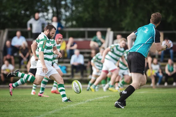 Rugby spel mellan Hammarby If och Stockholm Exiles på Arstafalt — Stockfoto