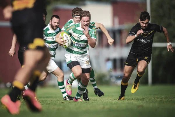 Rugby gra między Hammarby If i wygnańców Sztokholm w Arstafalt — Zdjęcie stockowe