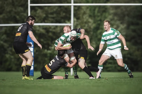 Rugby spel mellan Hammarby If och Stockholm Exiles på Arstafalt — Stockfoto
