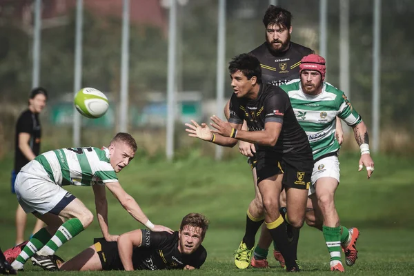 Jogo de rugby entre Hammarby IF e Estocolmo Exilados em Arstafalt — Fotografia de Stock