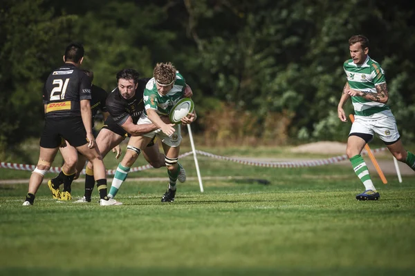 Hra Rugby mezi Hammarby If a Stockholm exulanty na Arstafalt — Stock fotografie