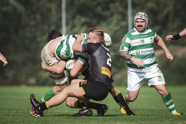 Jogo de rugby entre Hammarby IF e Estocolmo Exilados em Arstafalt — Fotografia de Stock