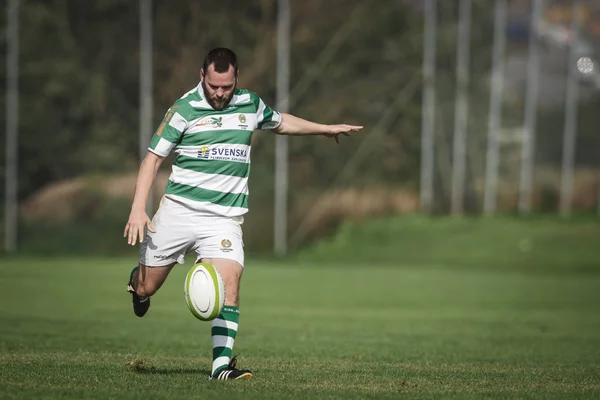 Rugby wedstrijd tussen Hammarby If en Stockholm ballingen op Arstafalt — Stockfoto