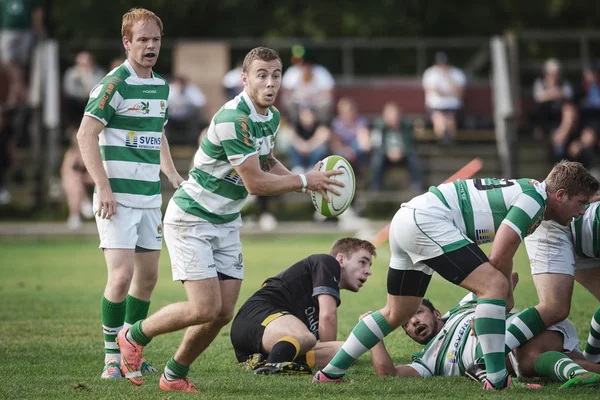 Rugby gra między Hammarby If i wygnańców Sztokholm w Arstafalt — Zdjęcie stockowe