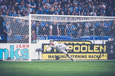 AIK kaleci Oscar Linner iş yerinde arasında futbol Derby 
