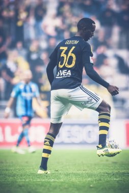AIK ve DIF Al için arasında futbol derby, eray Goitom (AIK)