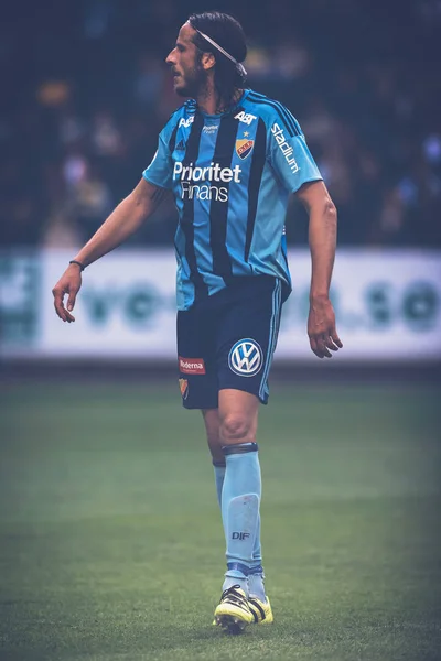 Jonas Olsson (DIF) no derby de futebol entre AIK e DIF em Al — Fotografia de Stock