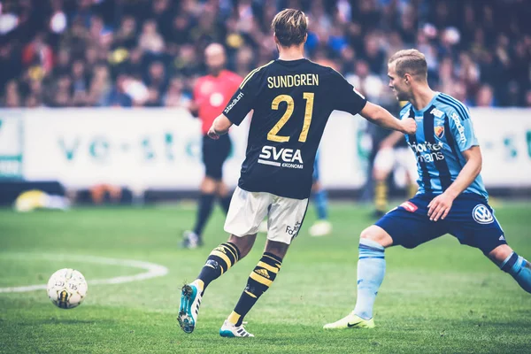 Футбол дербі між АІК та Dif в Allsvenskan — стокове фото