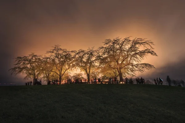 劇的な空と som ストックホルムの外の森の墓地 — ストック写真