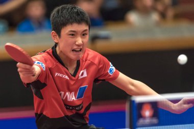 Tomokazu Harimoto (Japonya) karşı masada Xu Xin (Çin) te