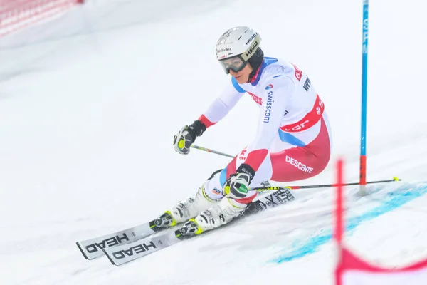 Esquiadora Wendy Holdener (SUI) en el evento paralelo de la ciudad en — Foto de Stock