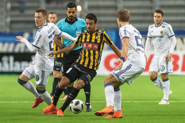 stock image Fight about the ball at the Swedish cup quarterfinals between Dj