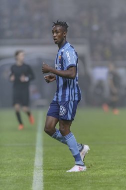 Solna, İsveç, Mart, 18, 2018: Djurgarden forvet Tino Kadewere Svenska cupen yarı final.