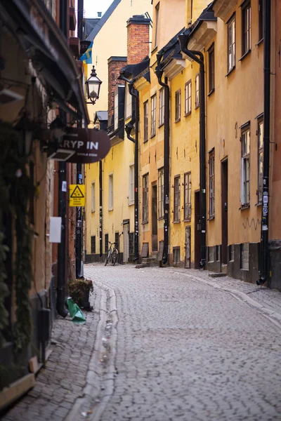 Stoccolma Svezia Aprile 2018 Prastgatan Durante Una Grigia Giornata Primaverile — Foto Stock