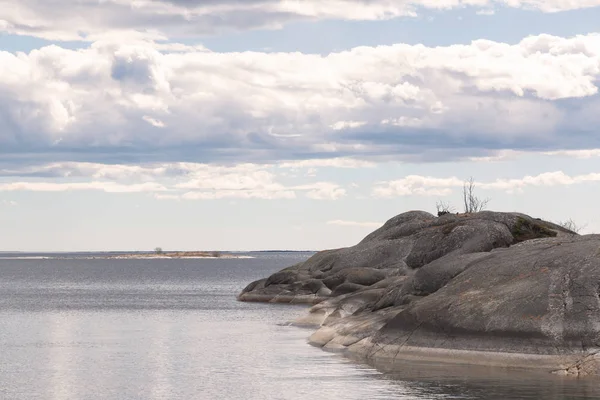 Rodloga Sista Öarna Den Svenska Skärgården Badklippor Våren — Stockfoto