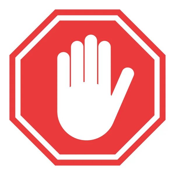 Stop sign, icon hand vector. Red color singe symbol illustration — Διανυσματικό Αρχείο