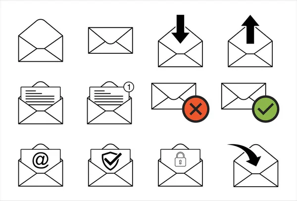 Ikona pošty pro návrh a weby. Obrázek vektor ilustrace módní symbol — Stockový vektor