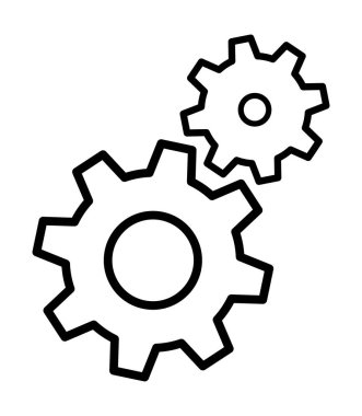 Gears simge ayarları, mobil uygulamalar için Web siteleri vb. Vektör Illustration