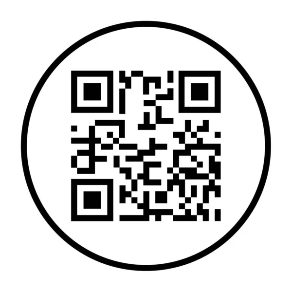 Vector de icono de código QR aislado sobre fondo blanco. Signo de información digital — Archivo Imágenes Vectoriales